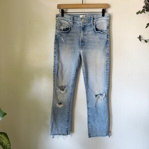 MOTHER | Love In A Boat The Insider Crop Step Fray Jeans
